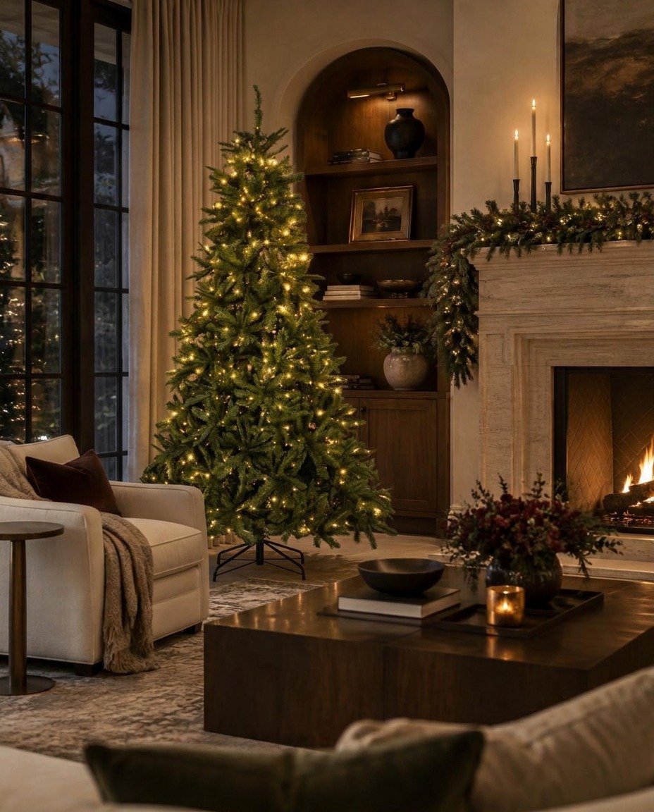 Árbol Premium LED en un salón refinado